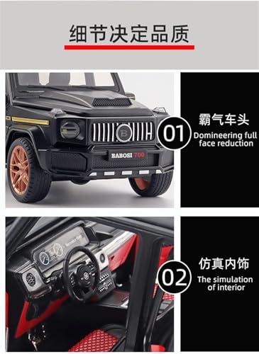 Image of 1:32 Alloy Model Car Compatible for G-Class SUV Style | Die-Cast Metal Pull Back Toy Car with Light & Sound, Openable Doors | Collectible & Gift Toy Vehicle for Kids Boys Girls (Black)