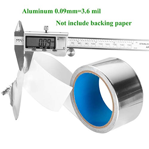 Steelsoft Extra Thick Aluminum Foil Duct Tape High Temp Heavy Duty 2 inch 13 YD Silver for Dryer Vent Hose Air Duct,HVAC Ductwork Insulation,Heat Reflective - Thumbnail 2