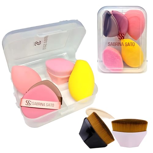 Esponja para Maquiagem Pincel para Maquiagem Kit de Esponjas Sabrina Sato, 2 Esponjas, 2 Almofadas,