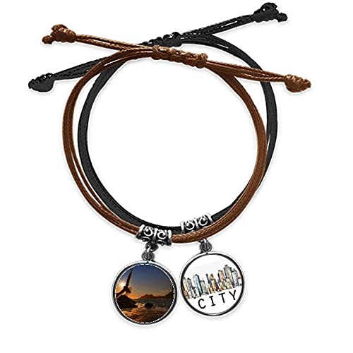Bracelet en cuir fait main Ocean Eagle l'alliance noble de la science et de la nature