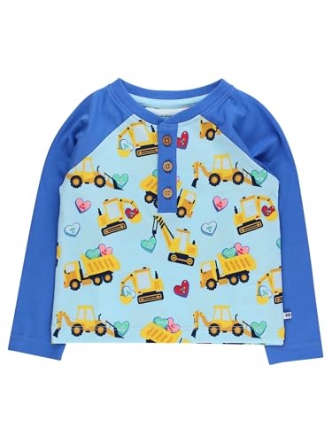 Image of RUGGEDBUTTS Baby /Toddler Boys Long Sleeve Henley Tee - Knit Henley Shirt | 4-Way Stretch Fabric, Button-Up Placket, Fade And Snag Resistant, Lightweight Unlined Design, Monogram Ready