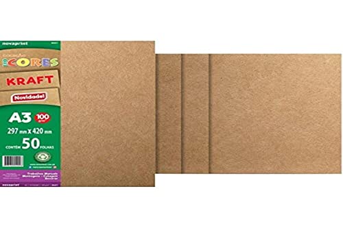 Papel Kraft, Novaprint, Bloco Para Educacao Artistica, A3, 100 g, 50 Folhas, Multicor