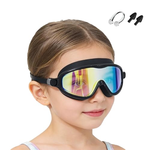 Lunettes de natation pour enfants anti-buée grand champ de vision avec pince-nez