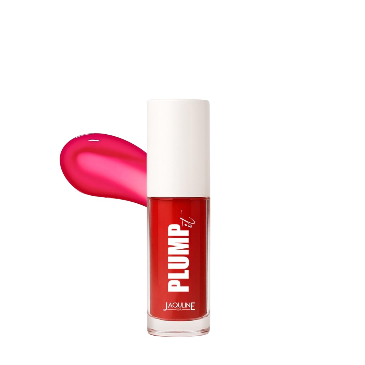 JAQULINE USA PLUMPit Lip Plumper Volumizer | Adds Volume & Hydration | Lightweight, Non-Sticky Formula | Soft Peach Shade | Smooth Application - Ruby Rush 05, 3.5ml