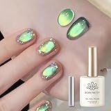 BORN PRETTY マグネットネイル 15ml 磁気ゲルのマニキュア、緑のゲルの水晶猫のレーザー光線写真磁気マニキュア、ネイル サロンで家 DIY 15ML