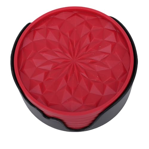 Asixxsix Posavasos de Silicona, 6 Unidades, Antideslizantes, Antiadherentes, con Patrón Ranurado para Bebidas Frías y Calientes, Copas de Vino, Tazas de café, Jarras de Cerveza, Fiesta