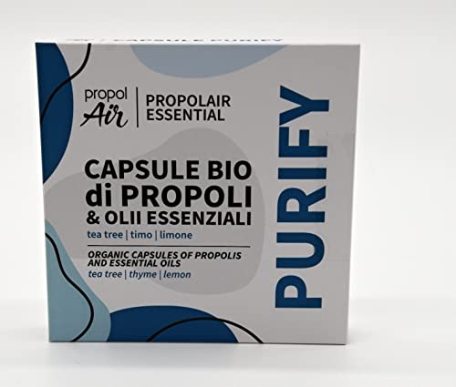 Purify - Propolis Capsules BIO with Essential Oils: Tea tree, Thyme and Lemon. Helps boost immune system. Works with all PropolAir propolis diffusers range