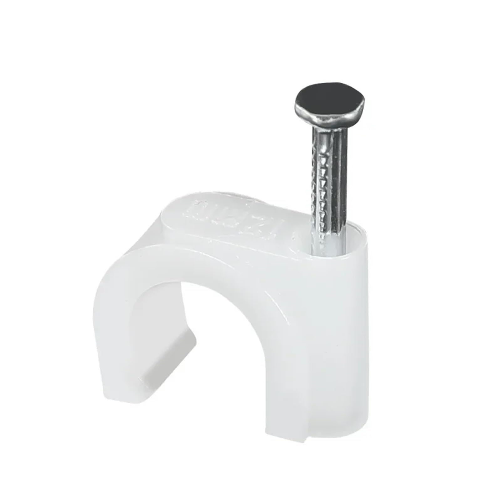 Gkirqvpe 30Mm 30 Tablets/Pack Cable Clips ， Steel Nail Round Plastic Cable Clips Wire Stakes Multiple Sizes 4-30Mm()