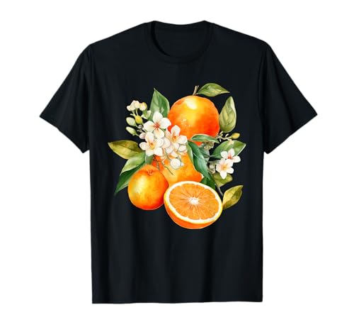 Pastel Drawing Oranges, Aesthetic Fruit - Vintage Orange, Pastellzeichnung Orangen, ästhetische Frucht T-Shirt