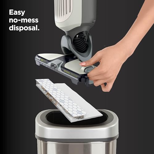 Image of Shark VACMOP Reveal Cordless Hard Floor Cleaner, Vacuum & Spray Mop, Powerful Suction, Lightweight, Illumination Light, 4 Disposable Pads, 12oz Pet Multi-Surface Cleaning Solution, Ivory, VM401IV