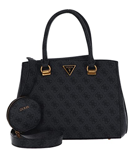 GUESS Damen Alexie Girlfriend SA Handtasche, Coal Logo