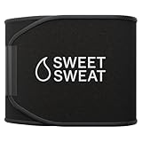 Sports Research Sweet Sweat Waist Trimmer (Core Series) - Premium Sweat Enhancing Fitness Band for Women & Men - Adjustable Fit · Latex-Free Neoprene - White Logo,Large