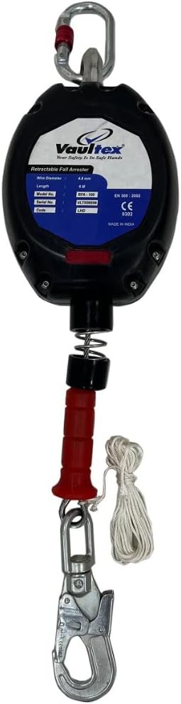 Vaultex Fall Arrest Block Retractable Safety Lanyard, Retractable Fall Arresters 6 metre wire rope