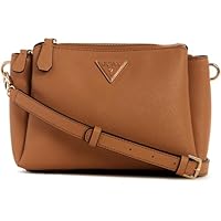GUESS Noelle Triple Compartment Crossbody, Correa para para Mujer, Beige, Talla única