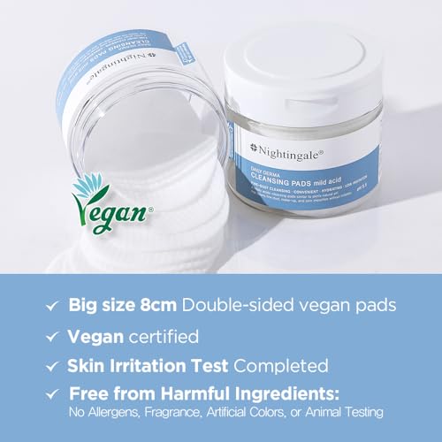 Nightingale-Daily-Derma-Cleansing-Pads-mild-acid-Exfoliating-Makeup-Remover-Pads-For-Facial-Remove-Fine-Dust-Makeup-For-Sensitive-Skin-Hypoallergenic-Vegan-Hypoallergenic-Korean-Skin-Care