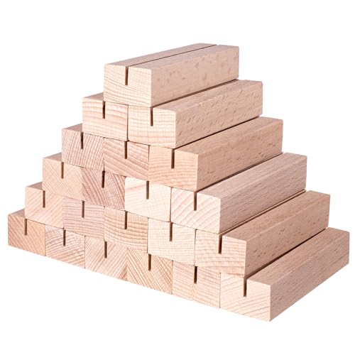 ZFKXGS 21 PZ Segnaposto Tavolo Legno Segnaposto Matrimonio Battesimo Compleanno 10x3x2cm Portacarte in Legno Supporto per Numero da Tavolo Decorazioni Biglietto da Visita Cartolina Foto (Fessura 2mm)
