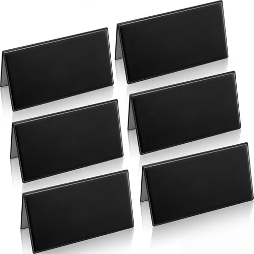 Image of Geyoga 6 Pcs Vinyl Checkbook Cover Personal Top Tear Checkbook Cover Holder Vinyl Check Holder for Men Women (Black)