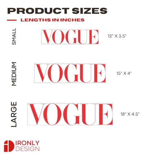 Image of Sticker for Glass & Mirrors| Minimal Vinyl Decal for Bedroom Bathroom & Cafe | Self-Adhesive Waterproof Quote Aesthetic Mirror Sticker | No Mirror Included (Vogue, Large, Transparent Red)
