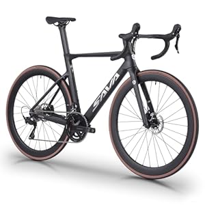 SAVADECK Carbon Fiber Road Bike, Hydraulic Oil Disc Bike with Carbon Fiber Frame and Wheelset, Lightweight Full Carbon Racing Bicycle with Shimano R7120 24S Shift Set for Adults