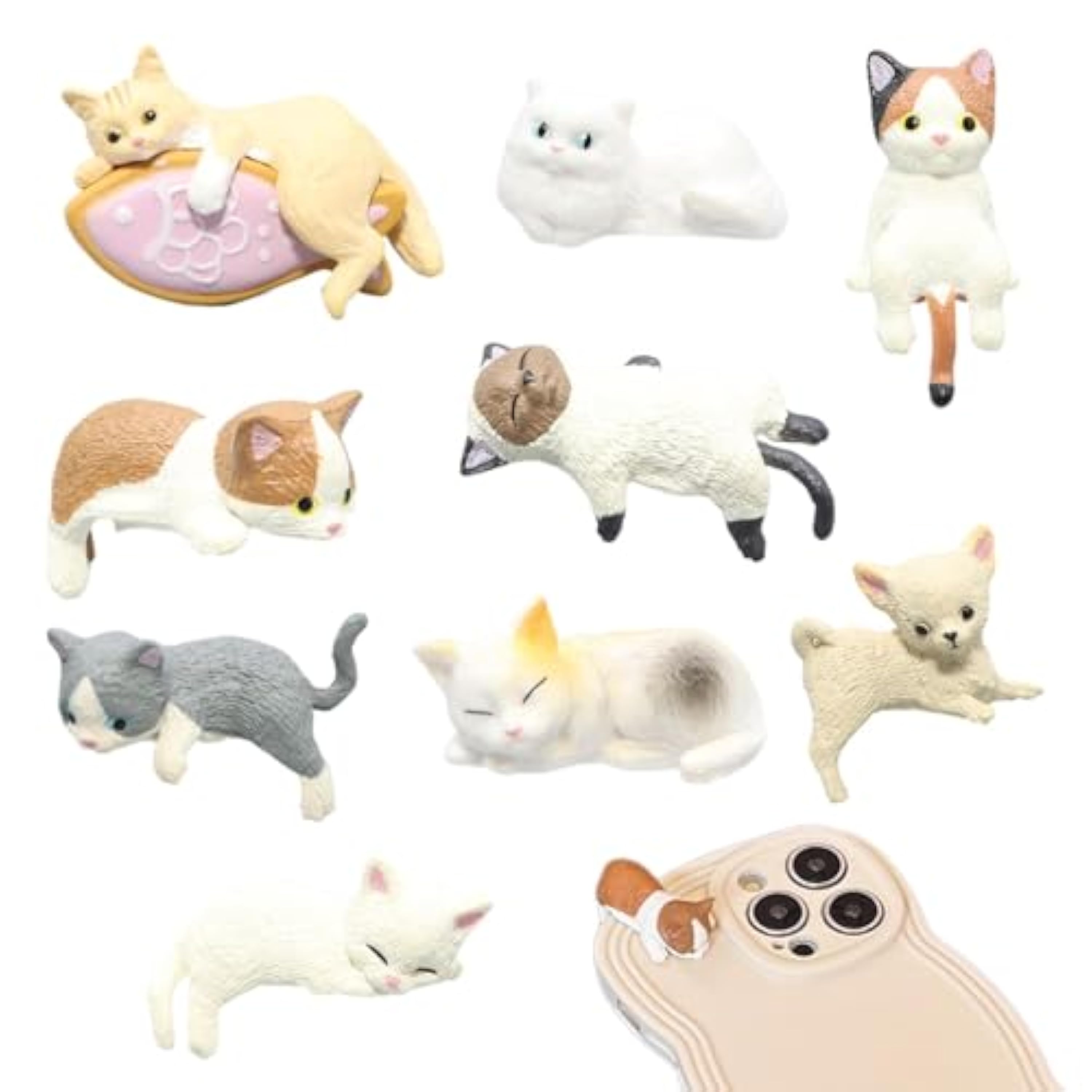 Kit de Funda de Teléfono con Calcomanías de Gato 3D, Accesorios Creativos para Decoración de Parte Trasera Plana Kit de Funda de Teléfono con Calcomanías de Gato 3D, Accesorios Creativos para Decoración de Parte Trasera Plana