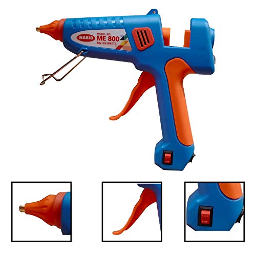 Mario 2-in-1 Dual Watt Hot Melt Glue Gun (80W/120W) – Fast Heating, Adjustable Temp & Wattage, Nozzle Guard, 5 Glue Sticks – Ideal for DIY, Crafts, Wood, Plastic & Repairs – ME-800 - Image 4 thumbnail