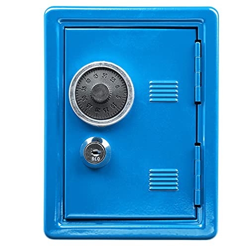 Idena 50036 - Caja de ahorros, 120 x 105 x 160 mm, azul, 1 unidad