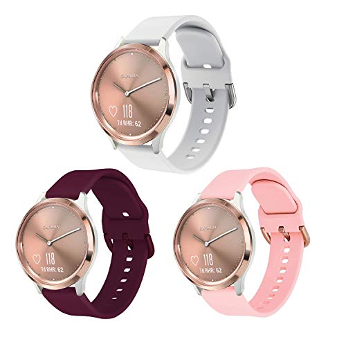 ViCRiOR Bands Compatible with Garmin Vivomove HR, Quick Release Soft Silicone Replacement Band for Garmin Vivomove HR Sport/Premium, Gatmin Venu
