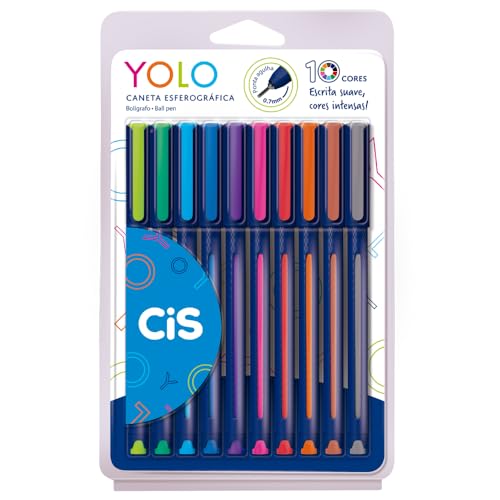 Caneta Esferográfica - CIS YOLO - Estojo com 10 unidades