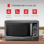 TOSHIBA EM131A5C-BS Countertop Microwave Ovens 1.2 Cu Ft, 12.4" Removable Turntable Smart Humidity Sensor 12 Auto Menus Mute Function ECO Mode Easy Clean Interior Black Color 1000W - Image 2