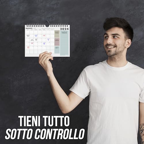 Calendario-2024-da-Muro-A4-Calendari-per-Parete-15-Mesi-Gen-2024-Mar-2025-Planner-da-Appendere-e-da-Tavolo-Mensile-210-x-297-cm