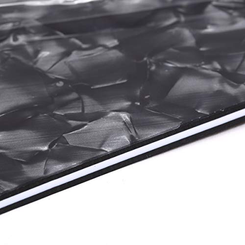 Musiclily Pro 11-Hole Round Corner HSS Guitar Strat Pickguard for USA/Mexican Stratocaster Open Pickup, 4Ply Black Pearl - Image 4