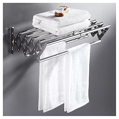 Barre de serviette télescopique acier inoxydable étagère de salle de bain