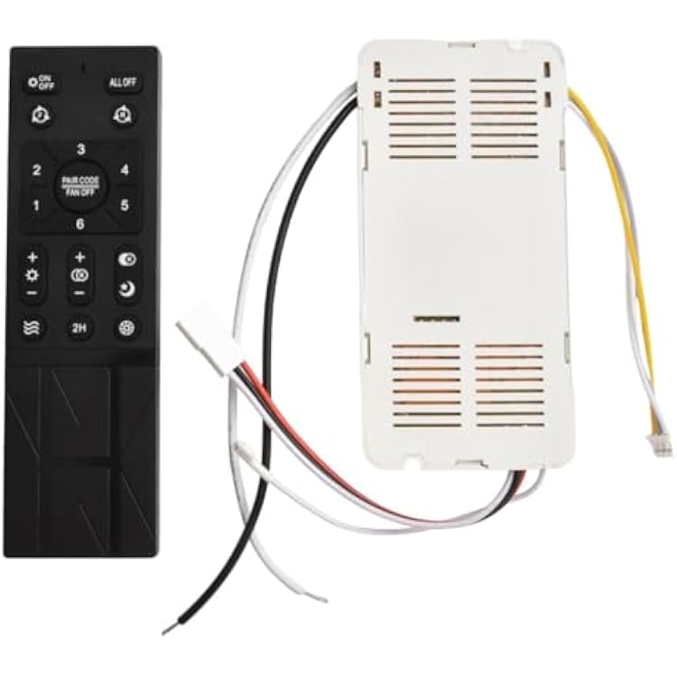 Ceiling Fan Remote Control Kit, with 6 Speed Settings, Replacement Ceiling Fan Remote, Dimming Controls, Input is AC 110V-265V, and The Output DC is only 24V Without Battery