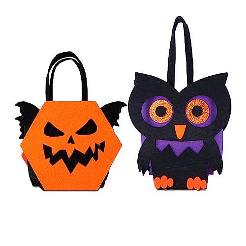 Liobelon 40 Stück Halloween-Leckerli-Taschen – Mit Griffen, Kunststoff, Bunte Motive Für Süßes Oder Saures