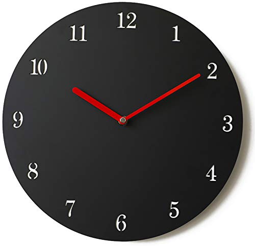 Stephanie Imports Modern Minimalist Bold Black & Red Wall Clock