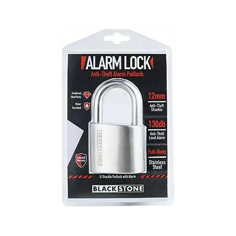 Crystal Vision Anti-Theft Loud 130db Alarm Lock Weather Proof Heavy Duty Multi Purpose (12mm) Cover