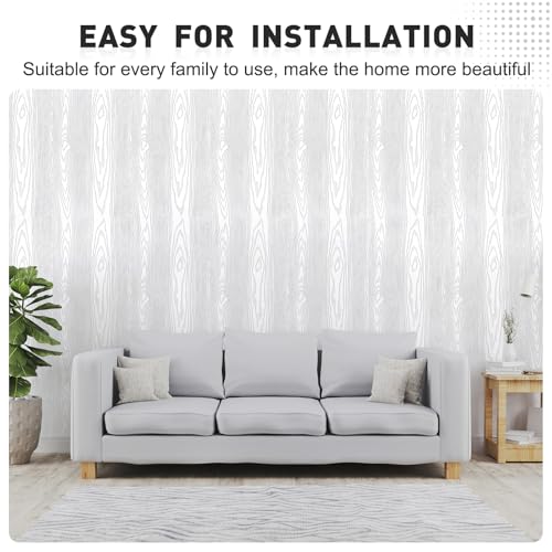 Papel de contacto de madera plateada vinilo autoadhesivo extraíble grueso para mueble 3