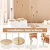 Druuzyl Set di 6 Portacandele da Tavolo in Metallo Dorato 33/29/23cm - Candelabri Vintage per Matrimoni e Cene Romantiche - Decorazione Nuziale con Candele per Anniversari e Feste (Oro) #2