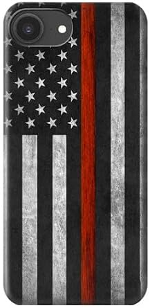 R3472 Firefighter Thin Red Line Flag Case Cover for iPhone 16e, iPhone 17e