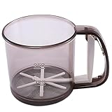 Ciieeo Halbautomatisches Mehlsieb 15,5X10Cm Kunststoff und Edelstahl mit Handbedienung und Feinem Sieb für Backzubehör und Haushaltsküche