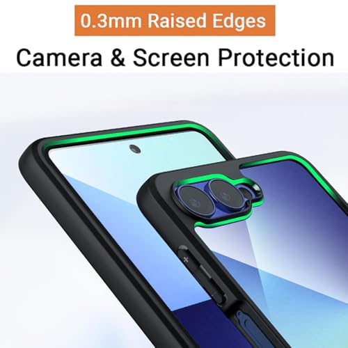Image of Kapa Hawkeye Clear Back Cover for Samsung Galaxy Z Flip 7 | Camera Lens Protector Shockproof Slim Clear Case Cover (Black Sides)