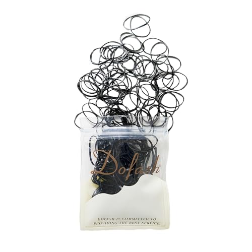 Dofash 2 * 75MM Polybands Elastic Hair Ties - 200pcs (Black), Black3, 2*75MM