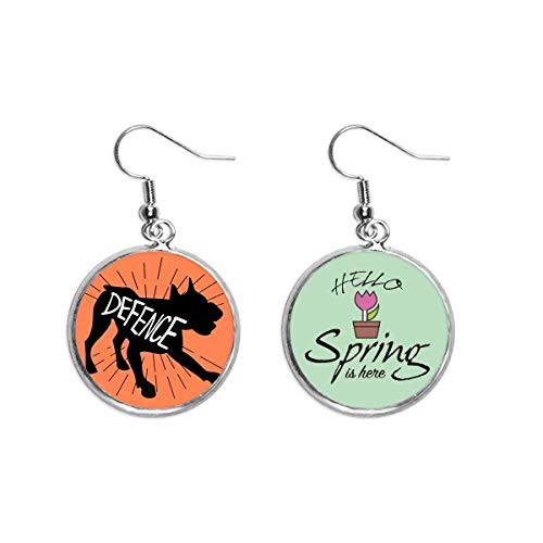 Pendientes de primavera con silueta de burro negro para paseos