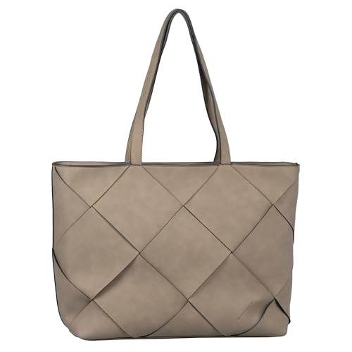 TOM TAILOR Maya Damen Shopper Umhängetasche Reißverschluss Groß Beige