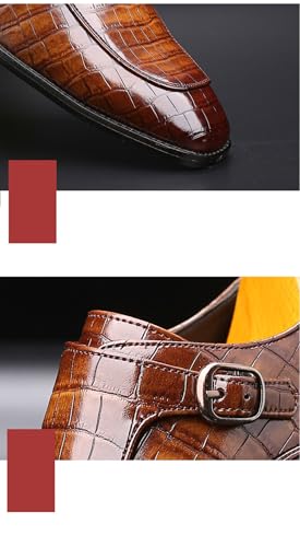 Men's Dress Shoes Oxfords are Worn with Classic Modern Dress Leather Shoes and Casual Loafers (Brown,7.5)2