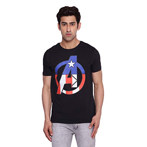 Image of Marvel Avengers by Wear Your Mind Men Round Neck Short Sleeves Knitted T-Shirt