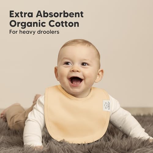 Image of 8-Pack Organic Baby Bibs for Boys, Girls - Soft Cotton Drooling and Teething Bibs for Baby Girl & Boy, Extra Absorbent, Easy to Clean & Put On for Toddler, Newborn, Infant 0-24 Months(Dew)