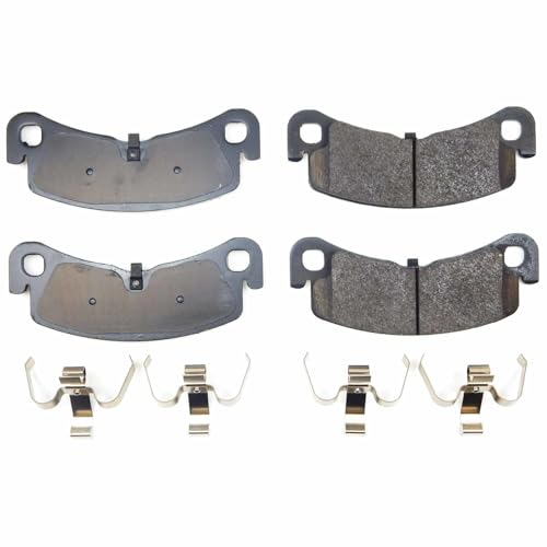 Image of PowerStop Front Brake Pads For Tesla S 2021-23, Tesla X 2021-23 - Ceramic Brake Pads With Installation Hardware, 17-2443