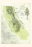 sierra nevada mapa fisico españa  Vintage Journal Map of the Sierra Nevada (Pocket Sized - Found Image Press Journals)