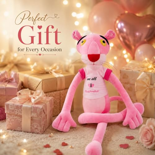 Image of Pink Panther Plush Soft Toy 40 CM for Kids, Ultra Soft Stuffed Cartoon Plush Doll, Premium Cuddly Plush Animal for Boys & Girls, Birthday Gift, Room Decor & Sleeping Companion